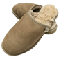 Mens Australian Merino Wool Sheepskin Slippers - Sand (100% Slip-On Scuffs for Winter)