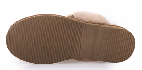 Womens Sheepskin Scuff Slippers Australian Merino Moccasin Warm UGG in Chestnut