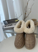 Womens Australian Sheepskin Wool Fur Mini UGG Ankle Boots in Sand