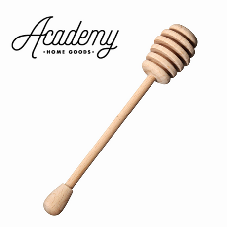 Academy European Beechwood Wooden Honey Dipper Drizzler Dip Stick
