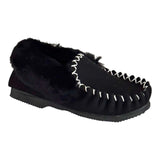 100% Australian Merino Sheepskin Black Moccasins (Casual Winter UGG Slippers)