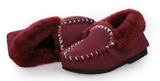 100% Australian Merino Sheepskin Burgundy Red Moccasins (Casual Winter UGG Slippers)