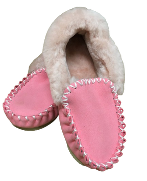 100% Australian Merino Sheepskin Moccasins Slippers Winter Casual Genuine Slip On UGG - Hot Pink
