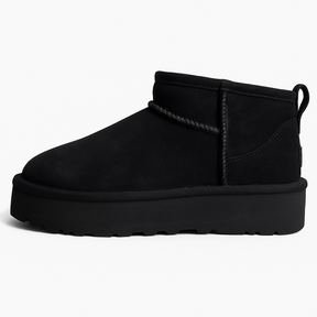 100% Australian Merino Sheepskin Womens Platform Scuffs Moccasins Slippers Winter Slip On UGG in Black