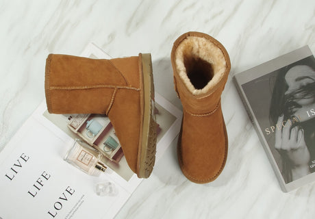 100% Australian Sheepskin UGG 3/4 Boots Moccasins Slippers Shoes Classic - Chestnut