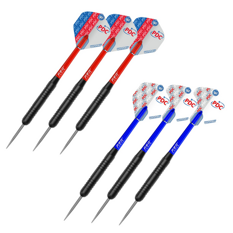 Winmau PDS Set Blade 6 Dart Board + Blue Dartboard Surround + Darts + Oche line