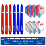 Winmau PDS Set Blade 6 Dart Board + Blue Dartboard Surround + Darts + Oche line