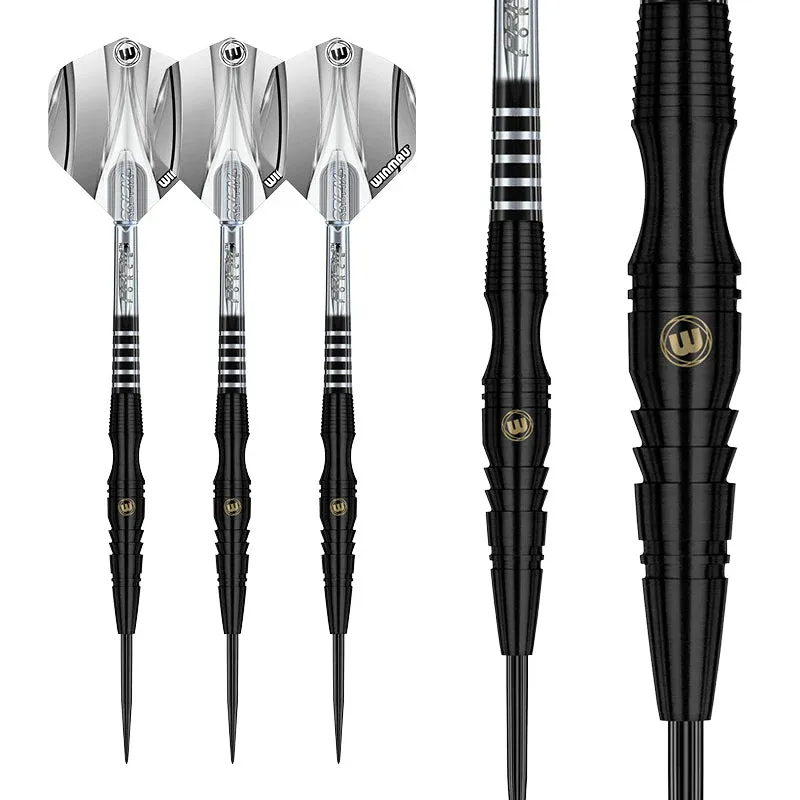 Winmau 90% Tungsten Sniper Black Steel Tip Darts 22g Natural Finish Match Weighted