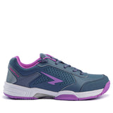 Sfida Defend Womens Netball Shoes - Steel/Purple (Court Trainers)