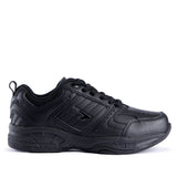 Sfida Defy Junior Kids Leather Lace Up Sneakers - Black (Cross Trainer Shoes)
