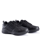 Sfida Defy Junior Kids Leather Lace Up Sneakers - Black (Cross Trainer Shoes)