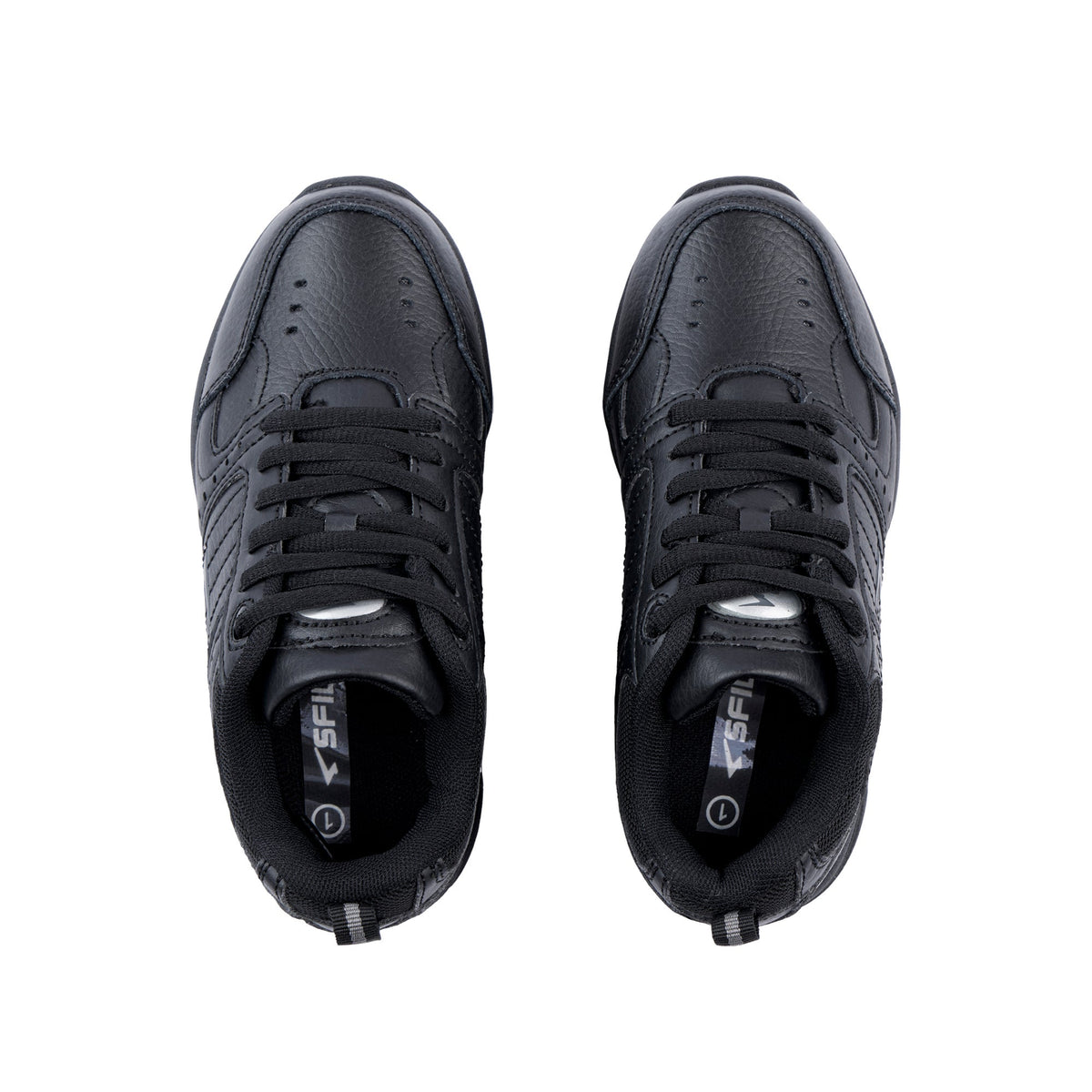 Sfida Defy Senior Leather Lace Up Sneakers - Black (Cross Trainer Shoes)