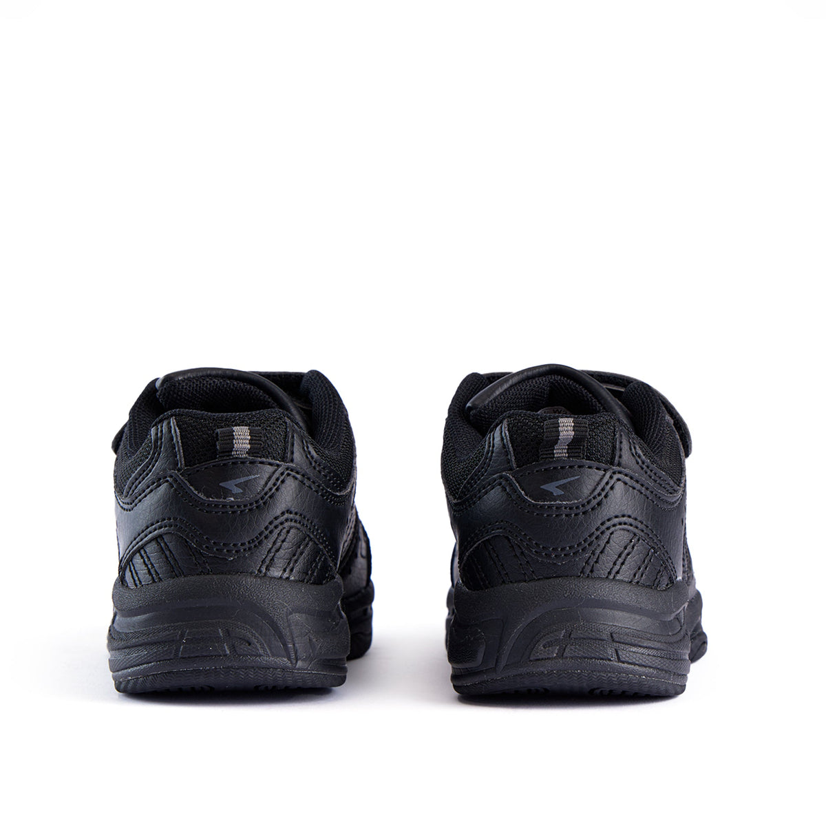 Sfida Defy Junior Kids Leather V Strap Sneakers - Black (Cross Trainer Shoes)