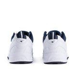 Sfida Defy Junior Kids Leather Lace Up Sneakers - White/Navy (Cross Trainer Shoes)