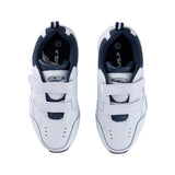 Sfida Defy Senior Leather V Strap Sneakers - White/Navy (Cross Trainer Shoes)