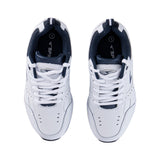 Sfida Defy Junior Kids Leather Lace Up Sneakers - White/Navy (Cross Trainer Shoes)