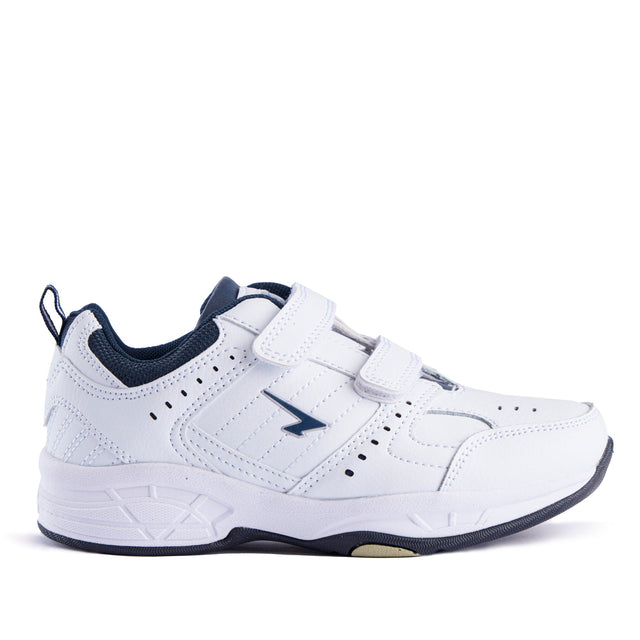 Sfida Defy Senior Leather V Strap Sneakers - White/Navy (Cross Trainer Shoes) - WHITE/NAVY