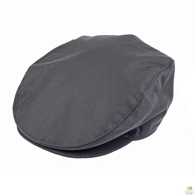 Dents Mens Halley Stevenson Waxed Cotton Flat Cap (Lined Ivy Driving Cabbie 1-2109) - Navy
