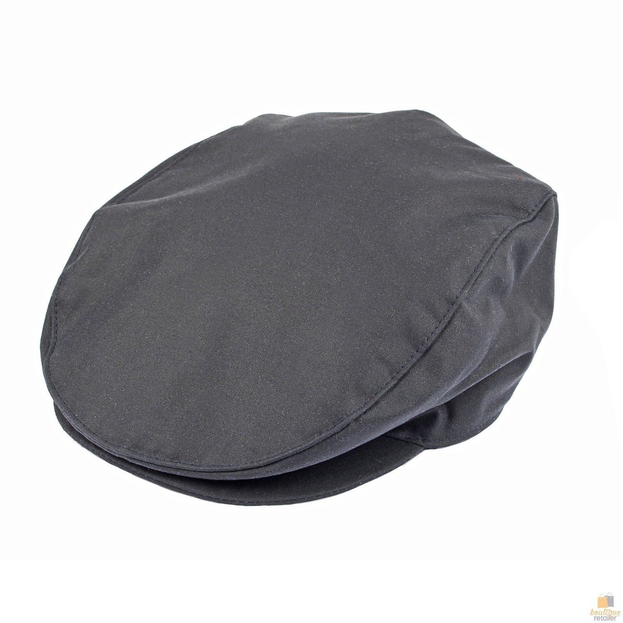 Dents Mens Halley Stevenson Waxed Cotton Flat Cap (Lined Ivy Driving Cabbie 1-2109) - Navy