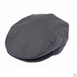 Dents Mens Halley Stevenson Waxed Cotton Flat Cap (Lined Ivy Driving Cabbie 1-2109) - Navy