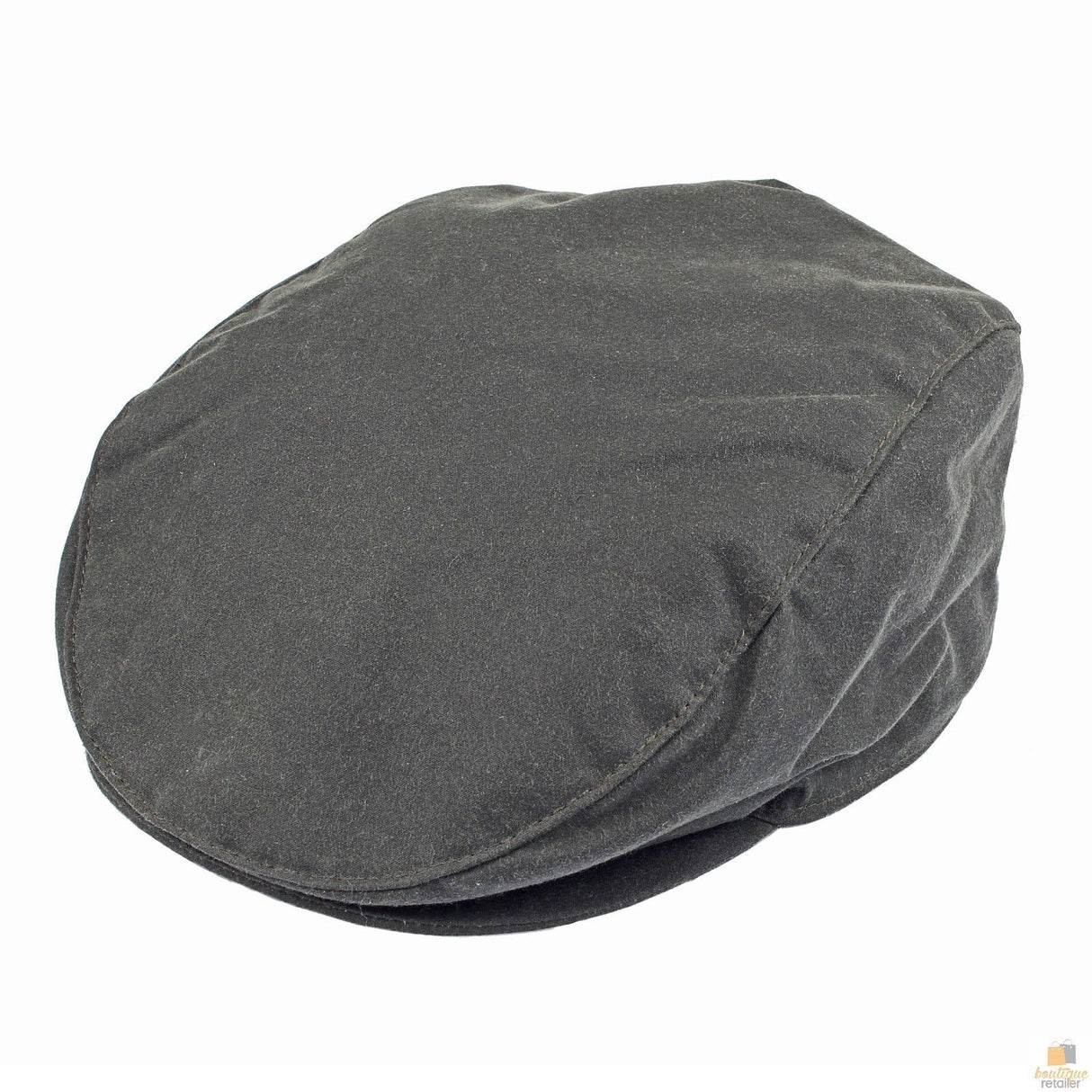 Dents Mens Halley Stevenson Waxed Cotton Flat Cap - Sage (Lined Ivy Driving/Cabbie Hat)