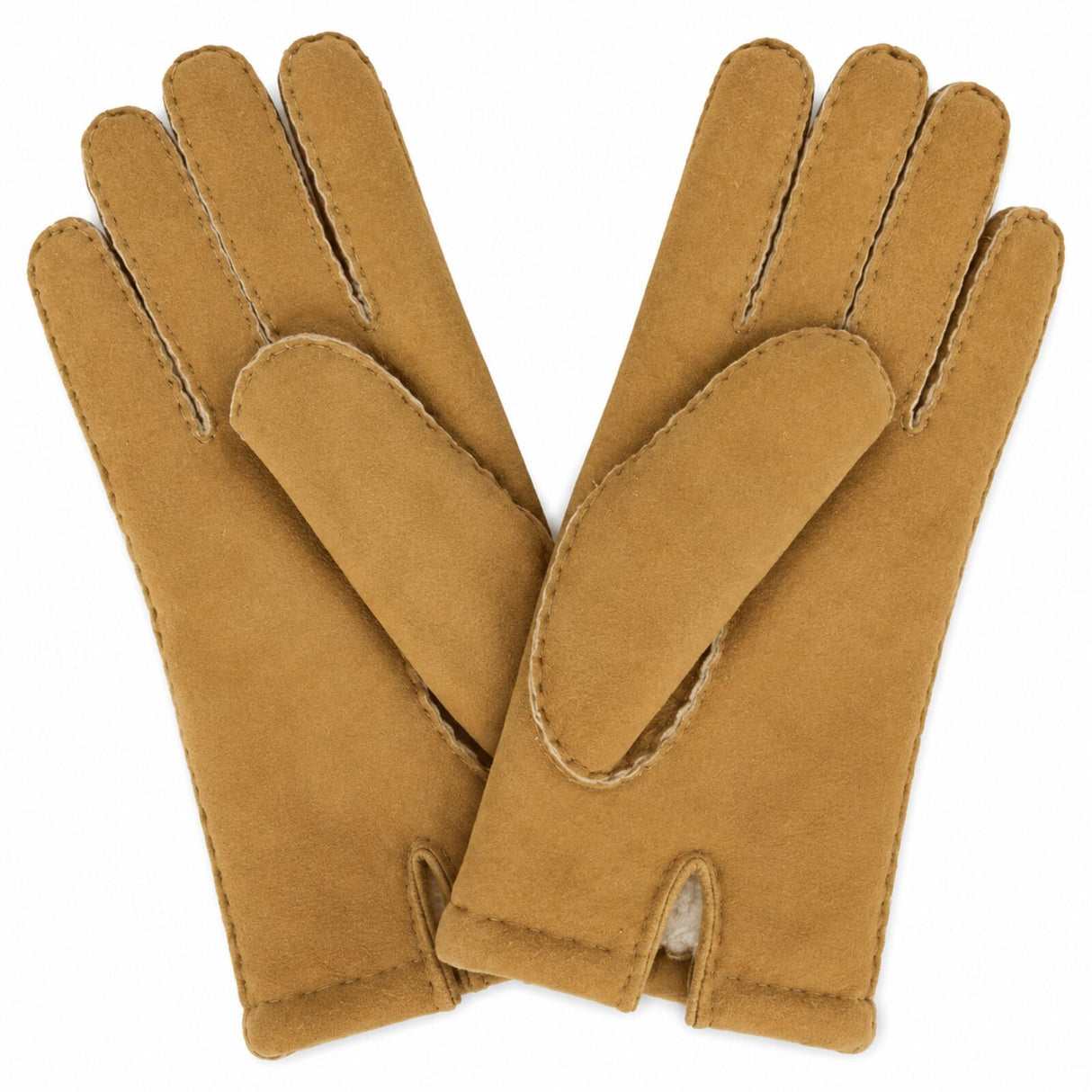 Dents Mens York Lambskin Leather Gloves - Camel (Fleecy Lining & Hand Sewn)