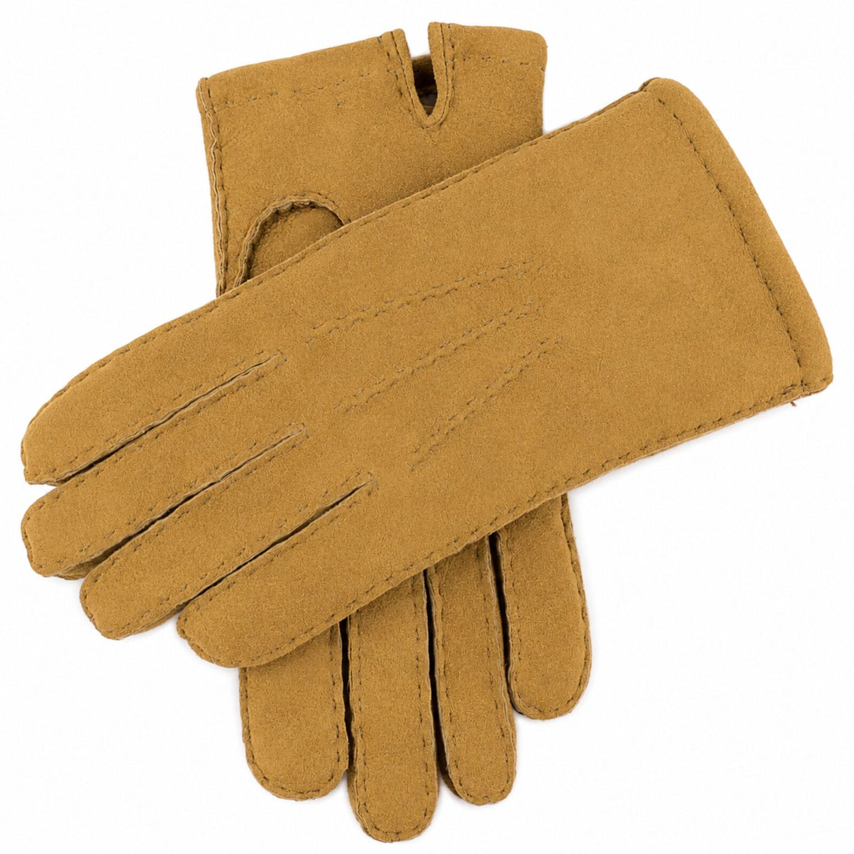 Dents Mens York Lambskin Leather Gloves - Camel (Fleecy Lining & Hand Sewn)