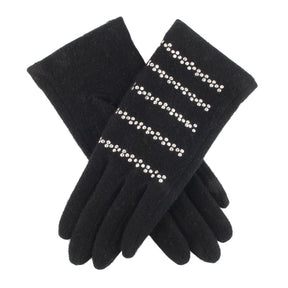 Dents Womens Wool Blend Knit Gloves - Black (Ladies Winter Warm) - Black