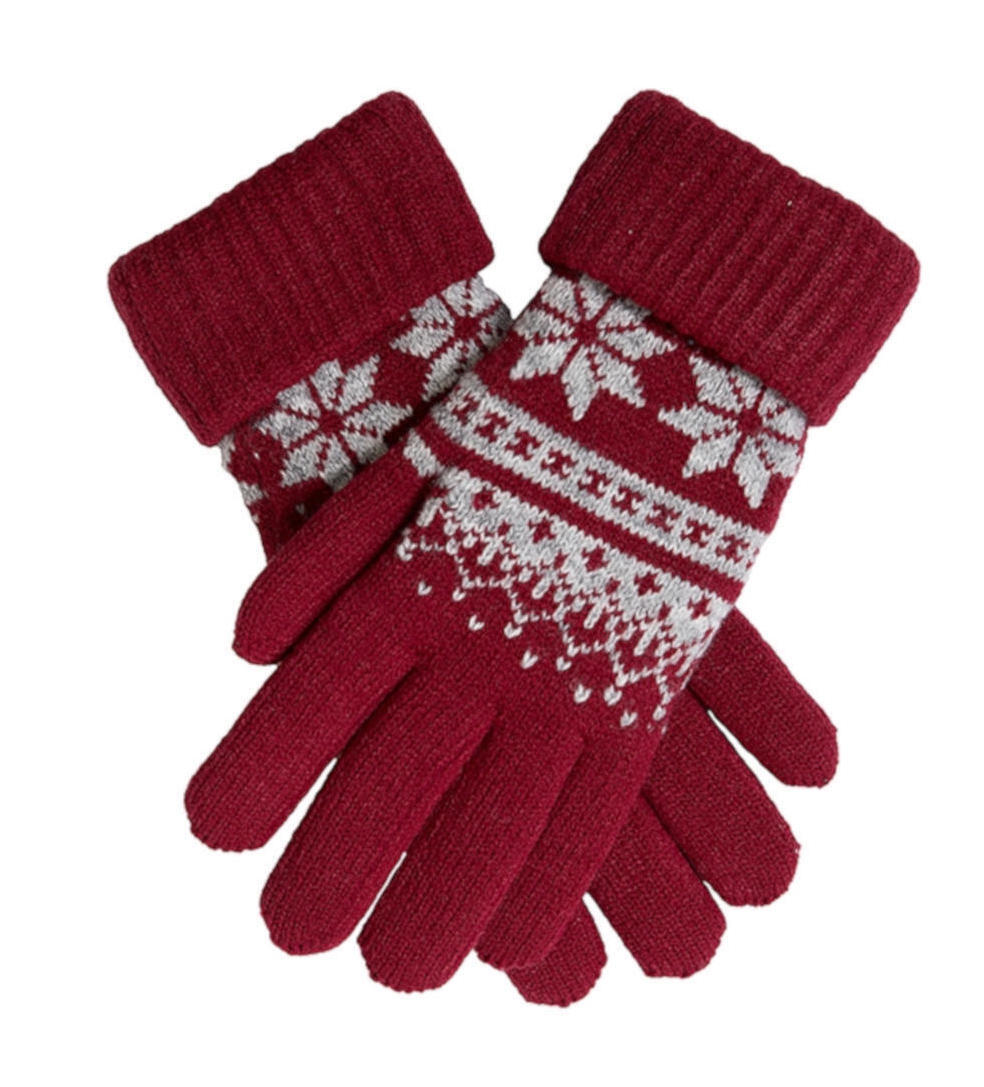 Dents Womens Snowflake Knitted Gloves Warm Winter Premium Pattern Knit