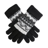 Dents Womens Fair Isle Knit Fleece Lined Gloves - Black/Winter White
