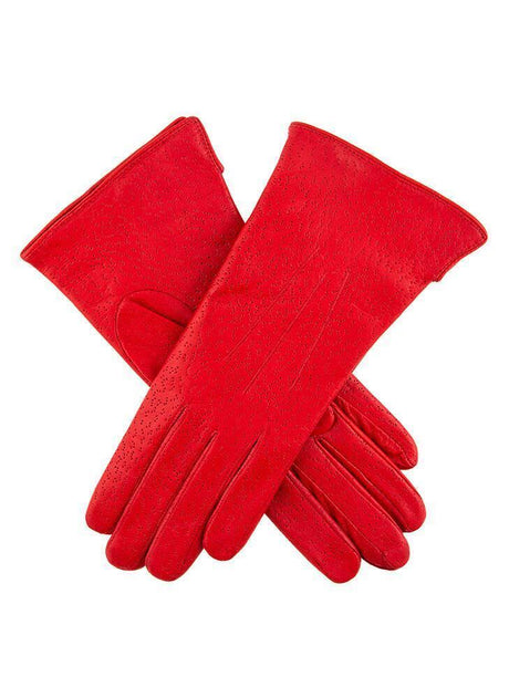 DENTS Jessica Womens Classic Imipec Leather Gloves 7-1109 Lined Ladies - Berry