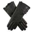 Dents Sophie Womens Leather Gloves - Black (Rabbit Fur Cuffs Wool Lined Ladies)
