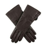 DENTS Sophie Womens Leather Gloves w Rabbit Fur Cuffs Wool Lined Ladies  - Mocca