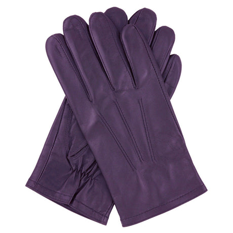 Dents Mens Genuine Full Grain Leather Gloves 3 Point Stitch Fleece Lined Warm Winter - Cognac