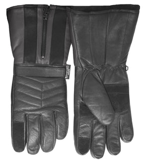 3M Thinsulate Winter Motorbike Waterproof Leather Gloves - Black