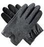 Dents Leather Wool Gloves Cashmere Fleece Lined Warm Mens Winter 75-0016 - Black - Medium