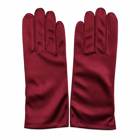 Dents Womens Wrist Length Satin Evening Gloves - Wine Red (Wedding Stretch Formal Bridal)