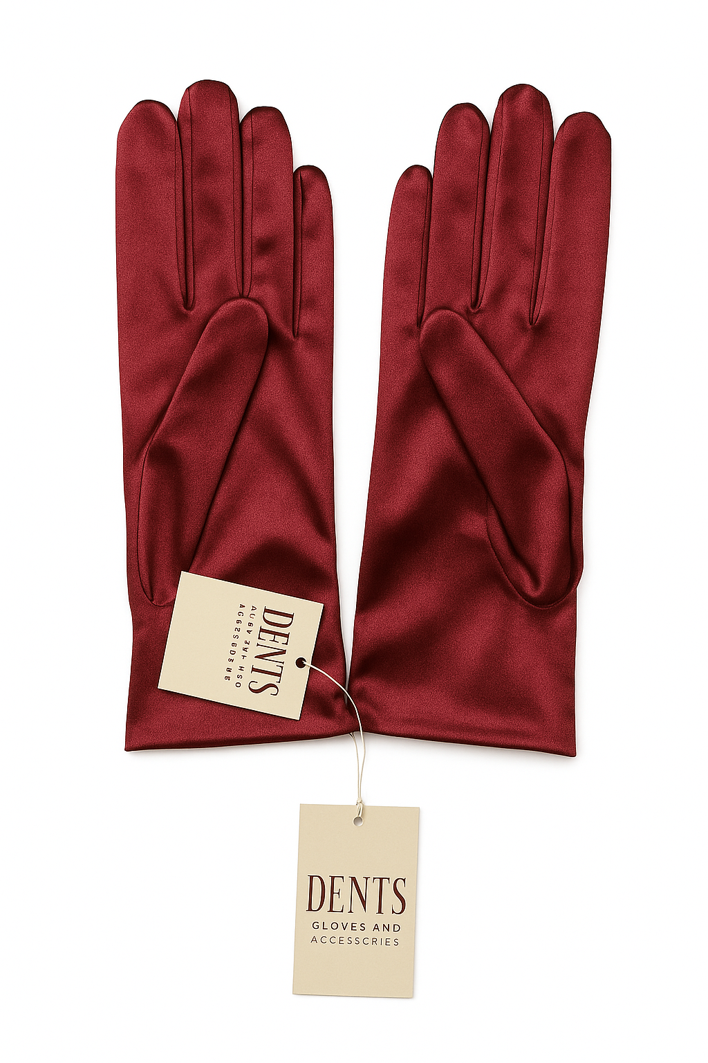 Dents Womens Wrist Length Satin Evening Gloves - Wine Red (Wedding Stretch Formal Bridal)