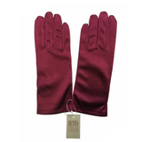 Dents Womens Wrist Length Satin Evening Gloves - Wine Red (Wedding Stretch Formal Bridal)