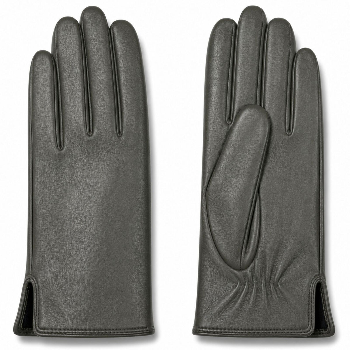 Dents Womens Classic Leather Gloves - Dark Khaki (Warm Soft Smooth Grain)