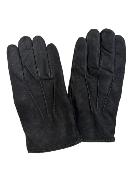 DENTS Mens Thinsulate Handsewn Nubuck Leather Gloves Lined Insulated - Black - Large