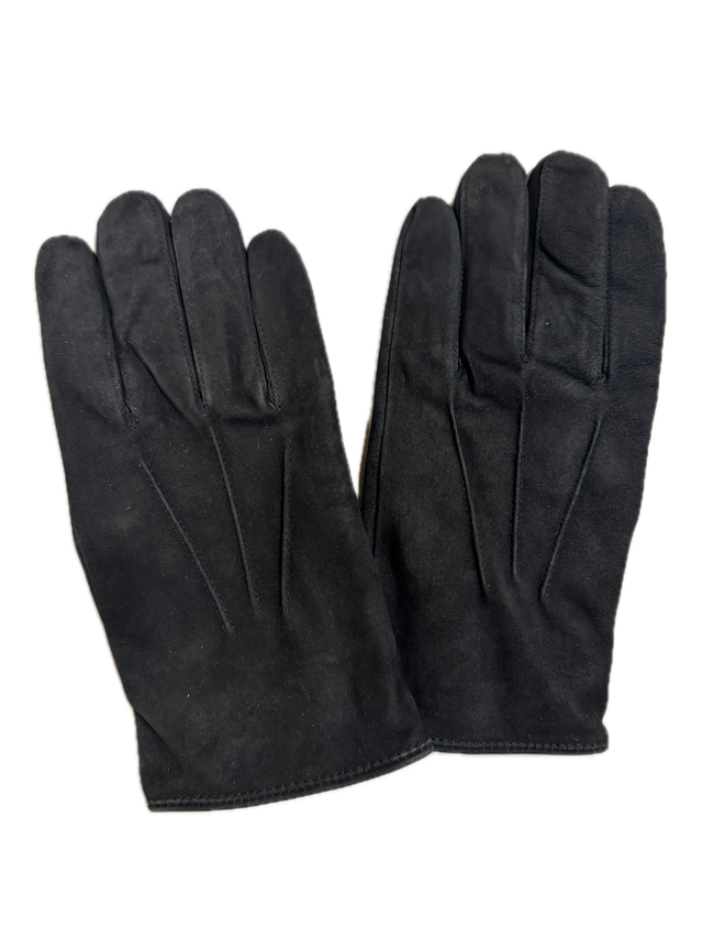 DENTS Mens Thinsulate Handsewn Nubuck Leather Gloves Lined Insulated - Black - Large