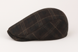 DENTS Quilted Flat Ivy Cap Hat Driving Newsboy Elastic Back Cabbie - Brown Check - 55cm