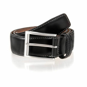 Dents Mens Premium Full Grain Leather Classic Belt - Black - Large (37"-39")