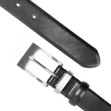 Dents Mens Double Keeper Leather Dress Belt - Black