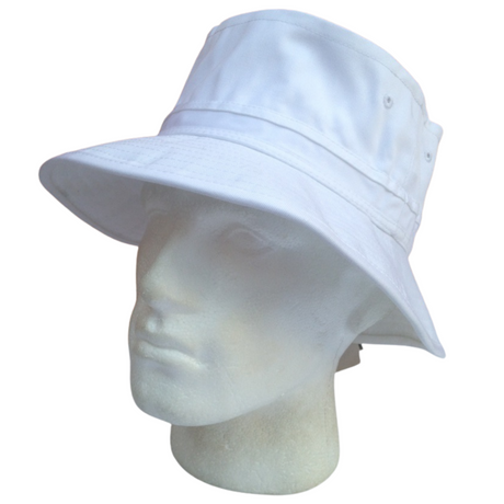 Dents 100% Organic Cotton Bucket Hat Cap Festival Beach Sun Cap in White