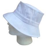 Dents 100% Organic Cotton Bucket Hat Cap Festival Beach Sun Cap in White