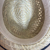 Dents Vented Straw Trilby Hat - Natural & Red Stripe