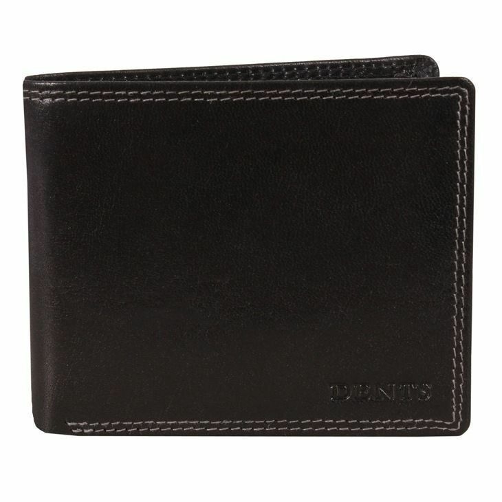 DENTS WALLET Genuine Italian LEATHER Mens Credit Card Holder Bifold GIFT BOX