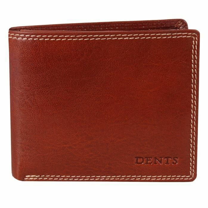 DENTS WALLET Genuine Italian LEATHER Mens Credit Card Holder Bifold GIFT BOX